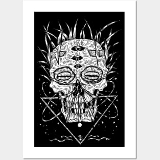 Cyberpunk Skull (11) Hand Drawn Original Artwork. Posters and Art